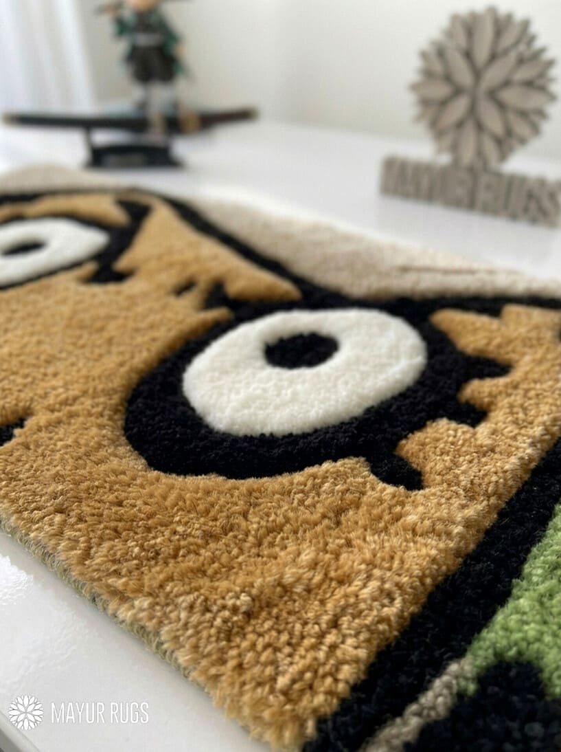 Usopp Inspired One Piece custom keyboard rug handmade with premium tufted wool for anime gaming desk setup by Mayur Rugs