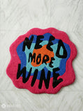 Need More Wine abstract hand-tufted wool rug with colorful retro pop-art aesthetic design by Mayur Rugs