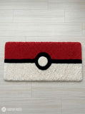 Poké Ball inspired hand-tufted keyboard rug with red white and black gaming design by Mayur Rugs