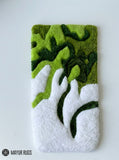 Moss Flow 3D hand-tufted keyboard rug with organic abstract aesthetic by Mayur Rugs