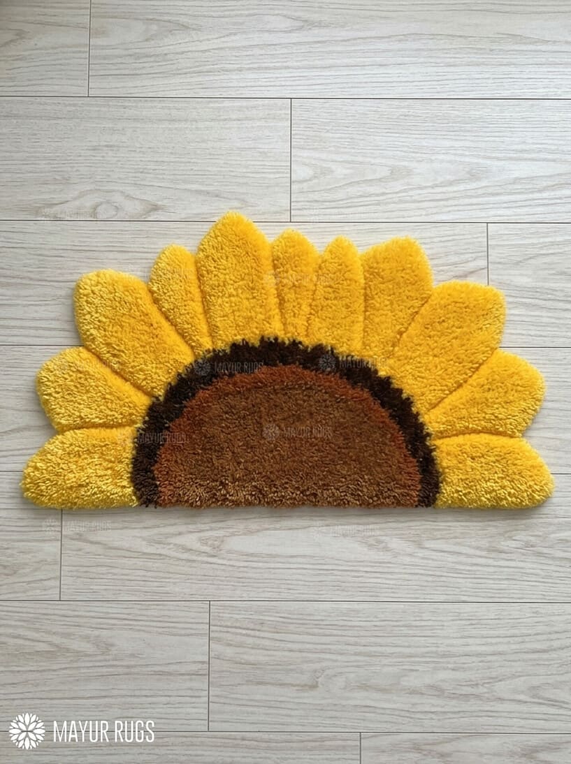 Floral Keyboard Rug Sunflower Floral Keyboard Rug | Aesthetic Desk Mat – Mayur Rugs