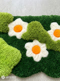 3D Daisy Floral Nature tone Keyboard Rug