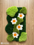 3D Daisy Floral Nature tone Keyboard Rug