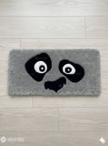 Dragon warrior panda inspired hand-tufted keyboard rug with cartoon aesthetic by Mayur Rugs