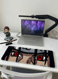 Itachi Uchiha Inspired anime keyboard rug with Sharingan eye aesthetic by Mayur Rugs