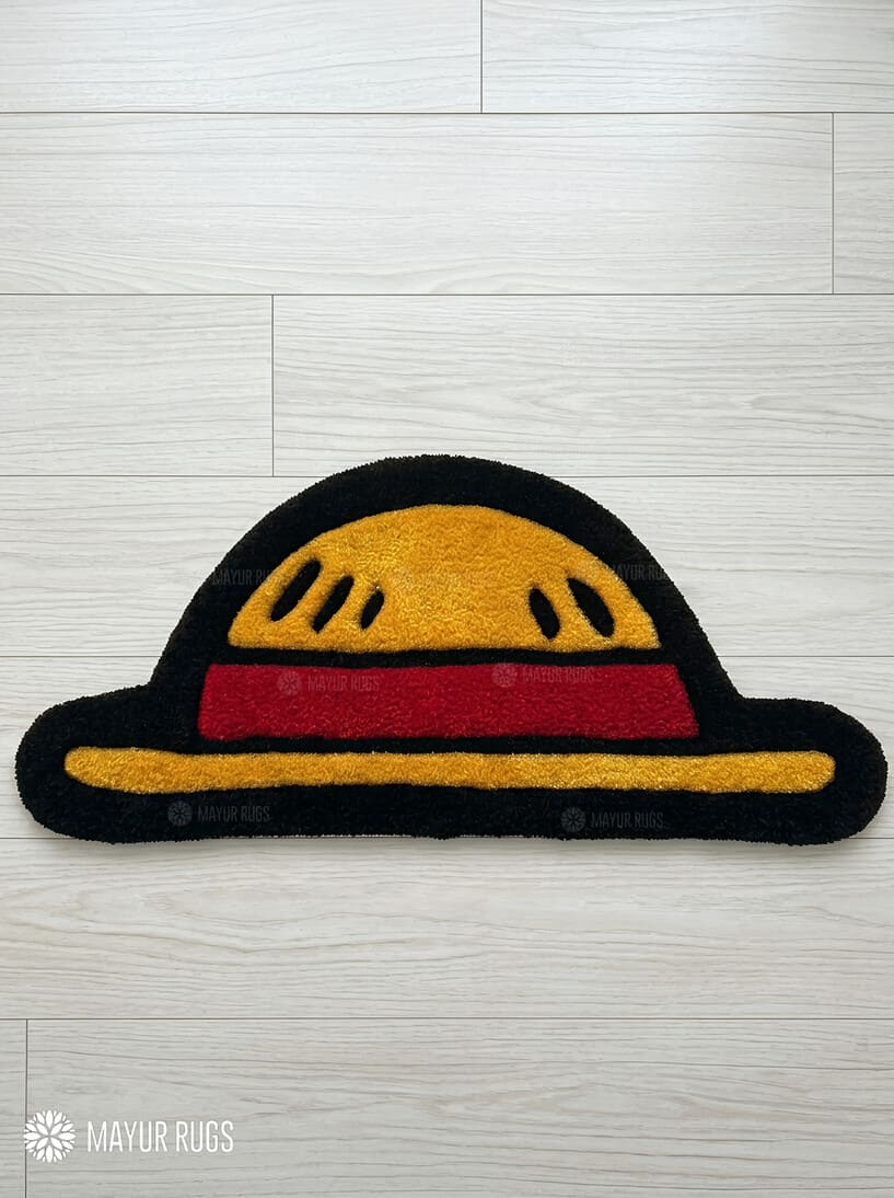 Straw Hat Inspired anime keyboard rug with One Piece pirate aesthetic by Mayur Rugs