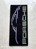 Porsche sports car silhouette hand-tufted wool rug with luxury automotive aesthetic by Mayur Rugs