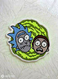 Rick and Morty inspired portal hand tufted wool rug featuring cartoon-inspired portal artwork by Mayur Rugs.