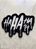 HA HA HA drip style hand tufted rug with dripping typography design handmade by Mayur Rugs