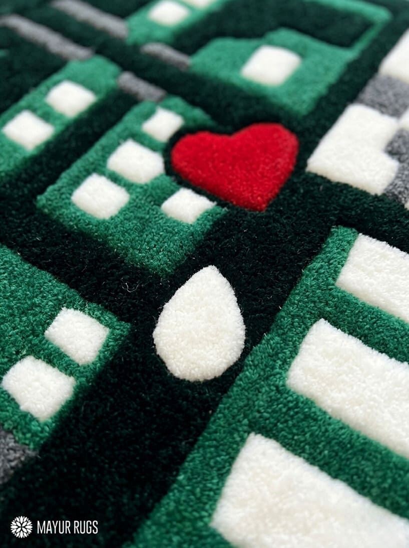 GTA map hand tufted custom wool rug featuring fan-inspired gaming map artwork by Mayur Rugs.