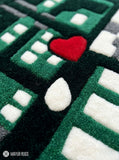 GTA map hand tufted custom wool rug featuring fan-inspired gaming map artwork by Mayur Rugs.