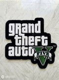 Grand Theft Auto V hand-tufted logo rug handmade in India by Mayur Rugs featuring the iconic GTA V logo for gaming room and entertainment décor.