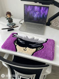 Gojo inspired anime keyboard rug handmade in India by Mayur Rugs featuring premium hand-tufted craftsmanship for gaming desk and anime room décor.