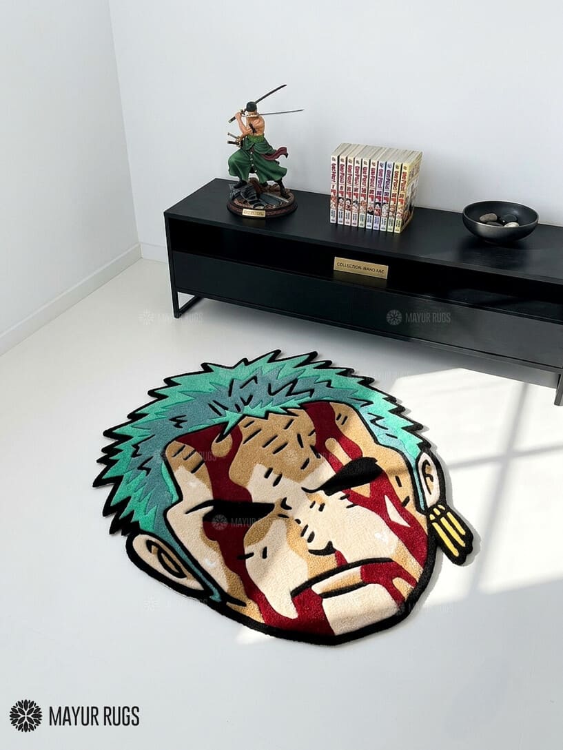 Zoro Inspired One Piece Hand-Tufted Anime Rug