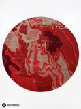 Red Marble Abstract Hand-Tufted Round Rug
