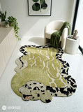 Shop the Python Snake Hand-Tufted Irregular Area Rug by Mayur Rugs. Handmade with premium New Zealand wool featuring a flowing reptile-inspired design, 16–20mm plush pile, custom sizing, and export-quality backing.