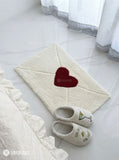 Red Heart Love Letter Romantic Aesthetic Rug