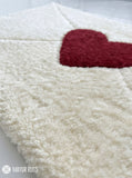 Red Heart Love Letter Romantic Aesthetic Rug
