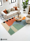 Retro Horizon Modern Geometric Abstract Area Rug