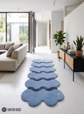 Blue Wave Hand-Tufted Runner Rug