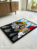 Joy Boy × Luffy inspired One Piece anime handmade wool rug with dynamic character art, premium custom area rug by Mayur Rugs
