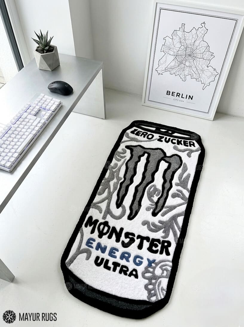 Monster Energy Drink Inspired Handtufted Custom Rug