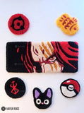 Red-Haired Shanks One Piece hand-tufted keyboard rug featuring Shanks character artwork in red, black, and cream for gaming desk and anime room décor by Mayur Rugs.