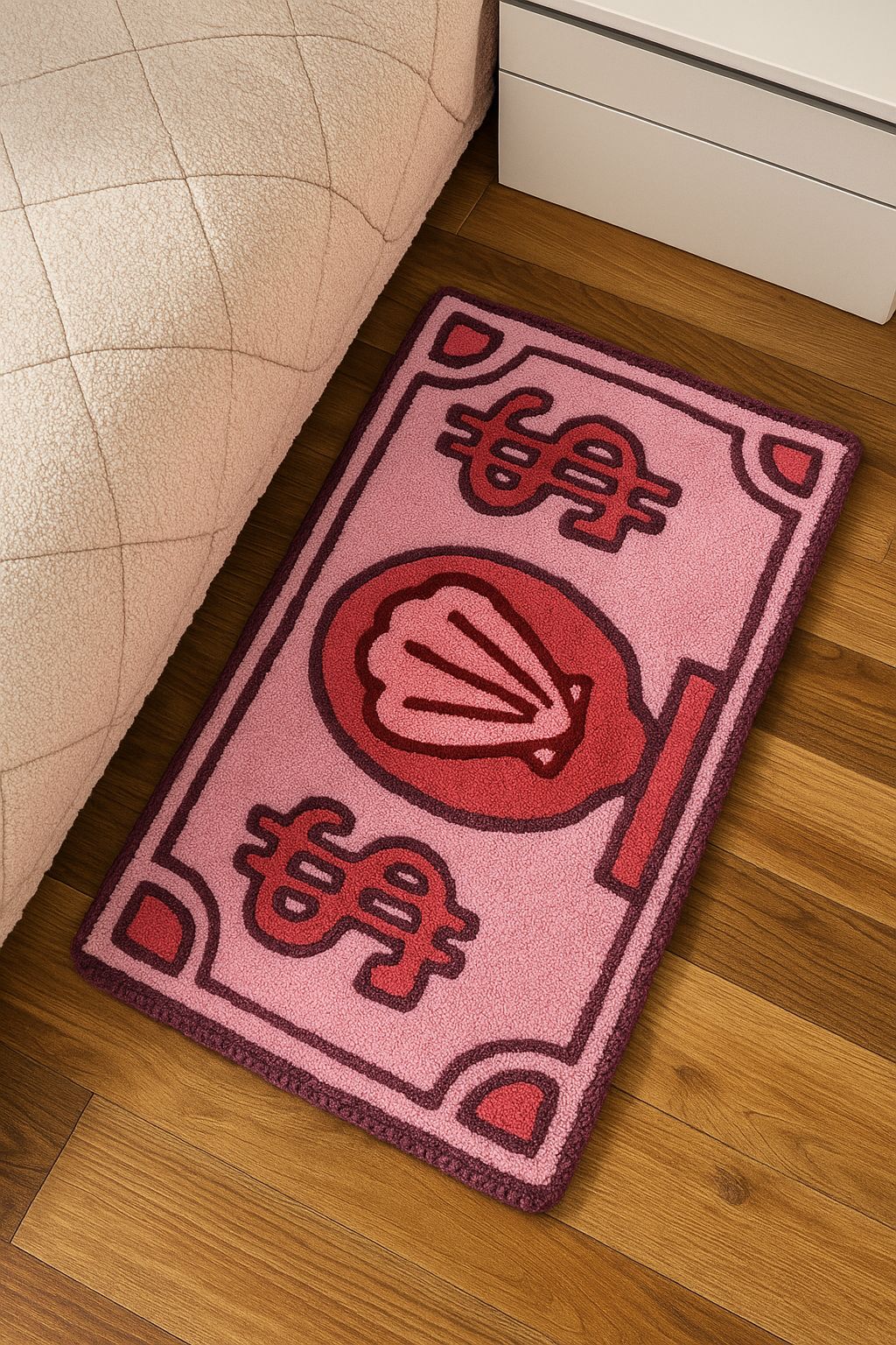 Pink Dollar Handmade Rug