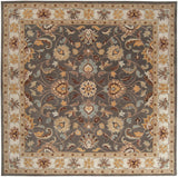 Floral Traditional Cream Beige Wool Area Rug