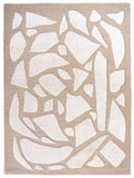Beige and white abstract patterned rug