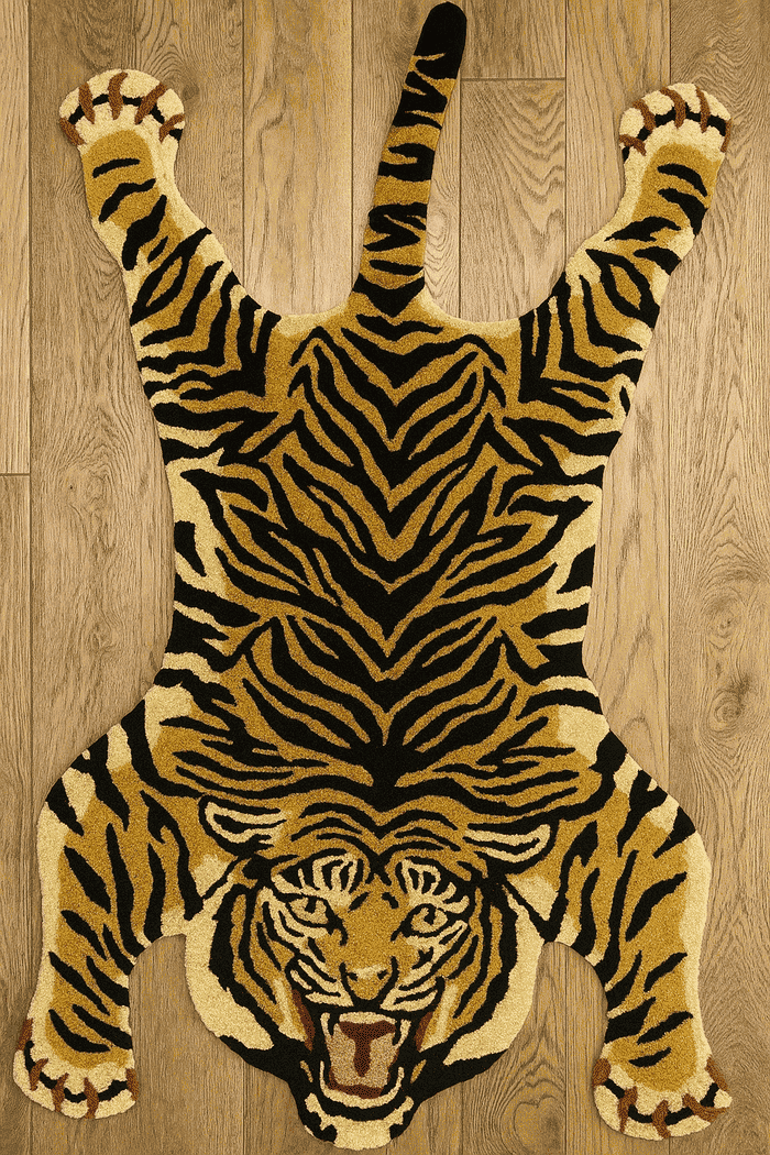 Rust Tiger Rug Skin Wild Majesty Tiger Skin Rug – Mayur Rugs
